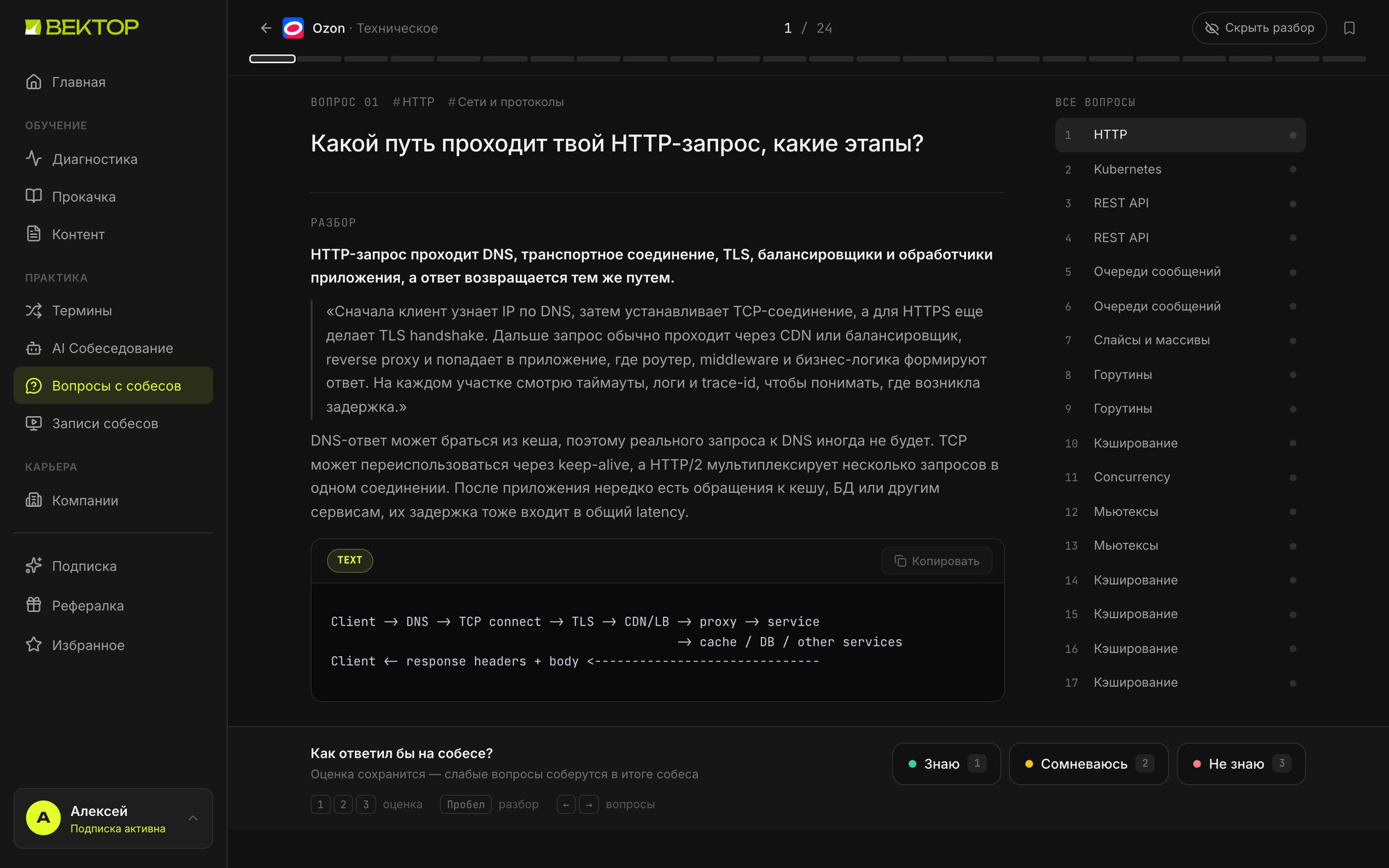 Прохождение собеса Ozon с открытым разбором ответа
